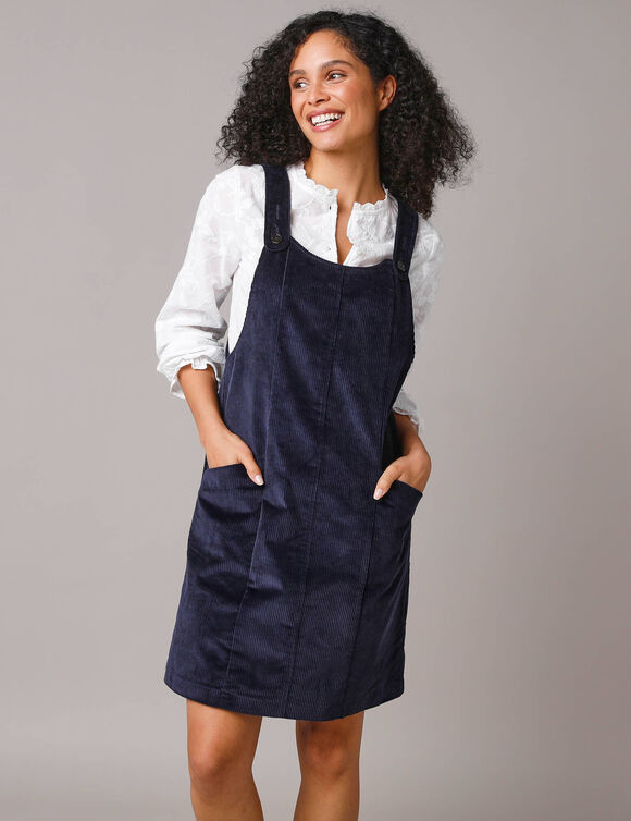 Robe chasuble évasée, velours côtelé (marine) Robe chasuble évasée, velours côtelé (marine)